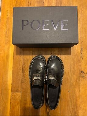 Poeve Leather Penny Loafers